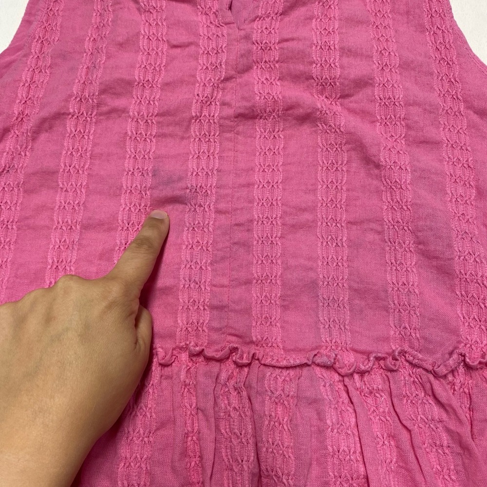 Draper James RSVP Pink Textured Dobby Stripe Ruffle Mini Dress Womens XL - Picture 5 of 8
